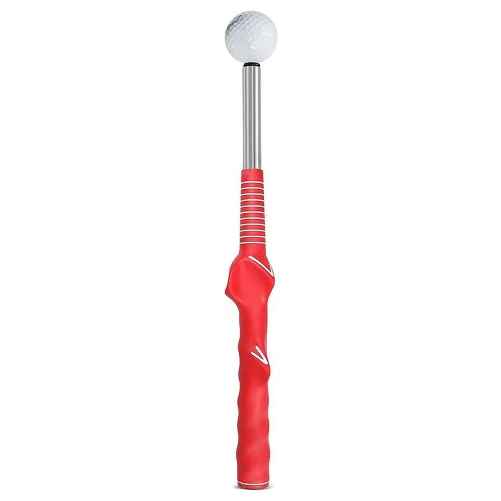 Golf Swing Training Aid Telescopic Impact Sound Stick Exercise Tool for Practice - Red