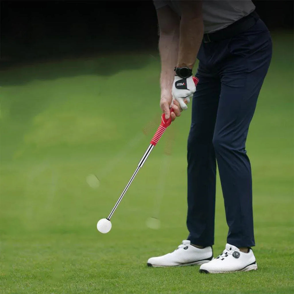 Golf Swing Training Aid Telescopic Impact Sound Stick Exercise Tool for Practice - Red
