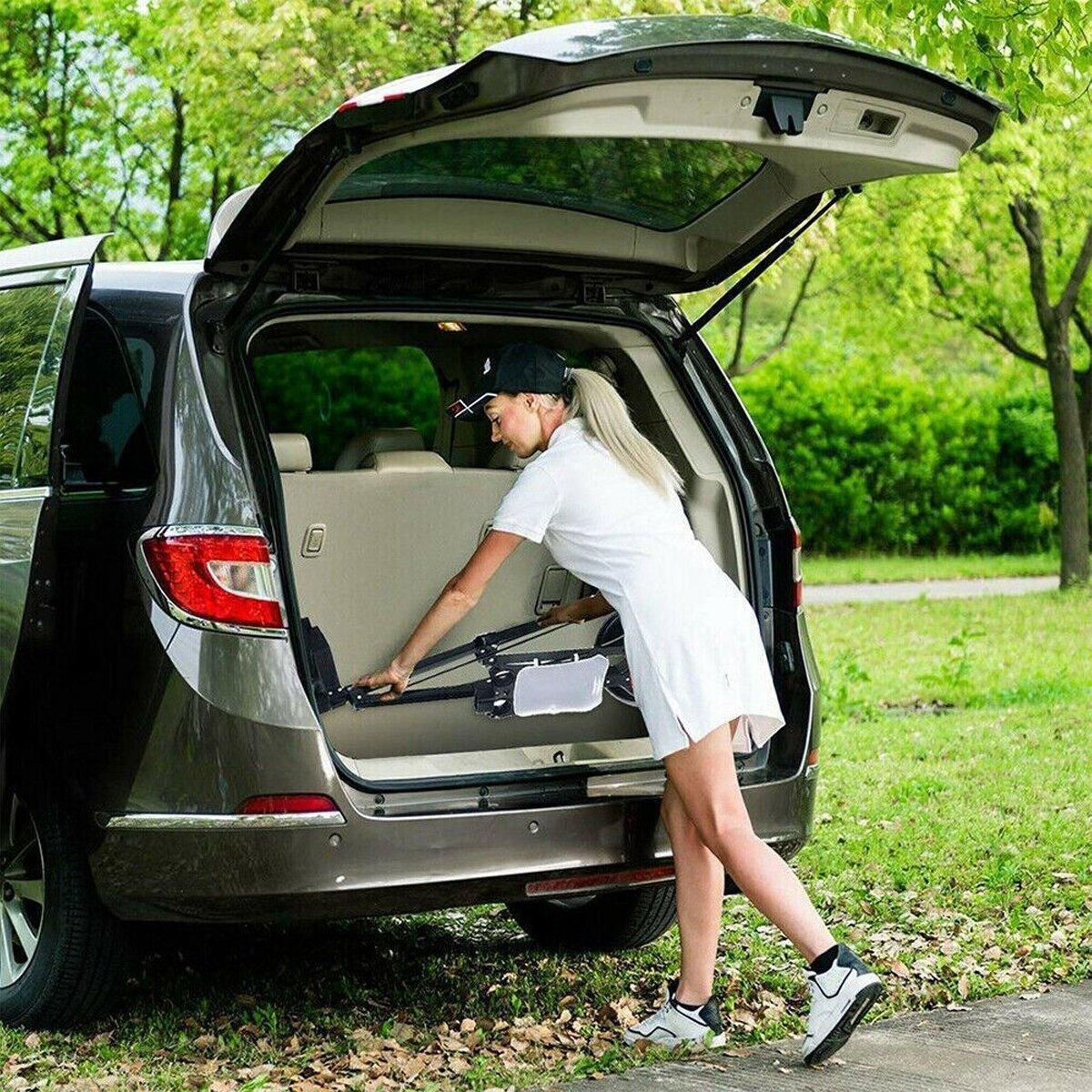 Foldable Aluminum Golf Push Pull Trolley Cart Lightweight Buggy for Easy Transport