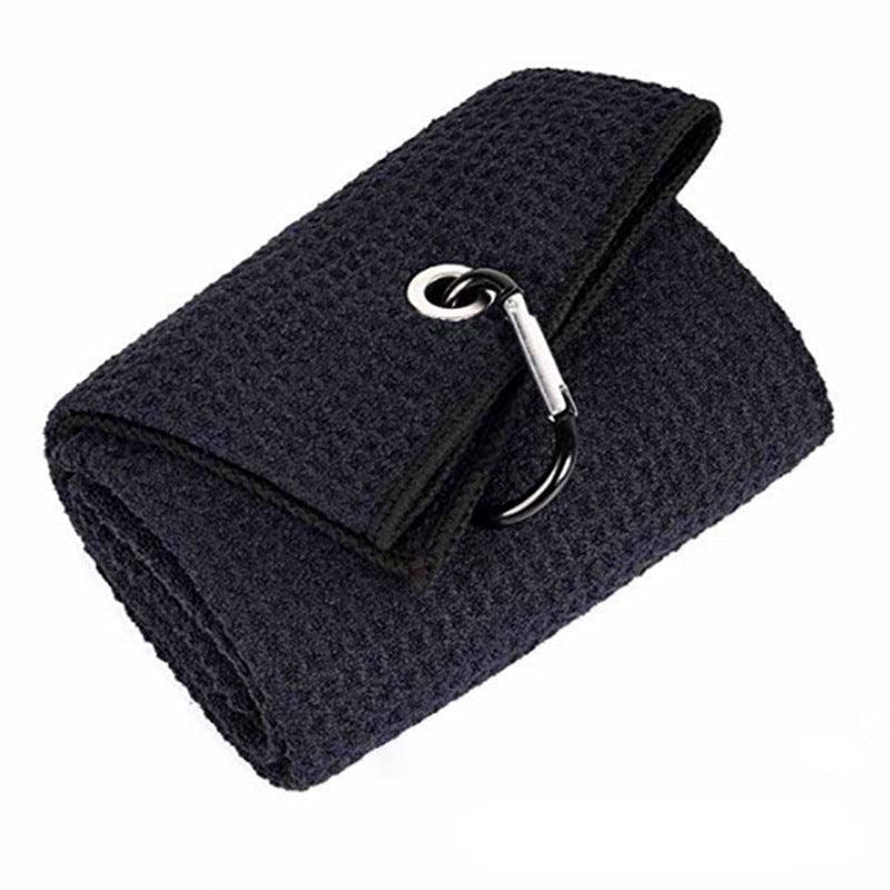Golf Towel Waffle Cotton Sports Cleaning Cloth with Carabiner Clip