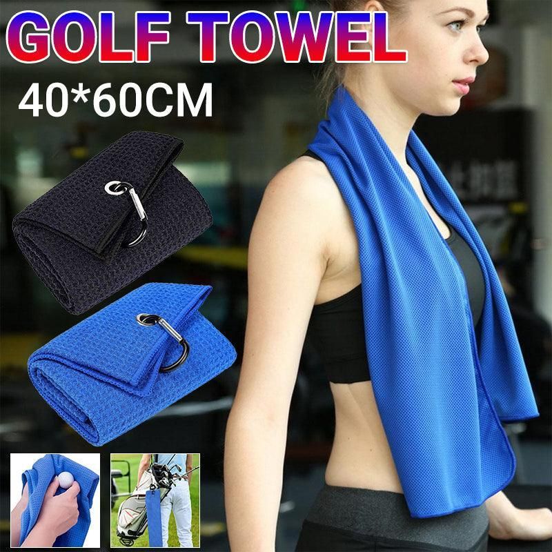 Golf Towel Waffle Cotton Sports Cleaning Cloth with Carabiner Clip