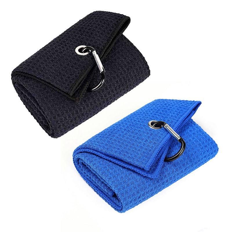 Golf Towel Waffle Cotton Sports Cleaning Cloth with Carabiner Clip