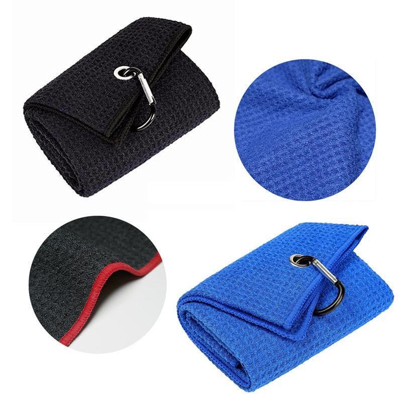 Golf Towel Waffle Cotton Sports Cleaning Cloth with Carabiner Clip