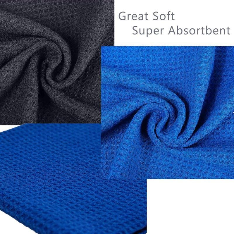 Golf Towel Waffle Cotton Sports Cleaning Cloth with Carabiner Clip