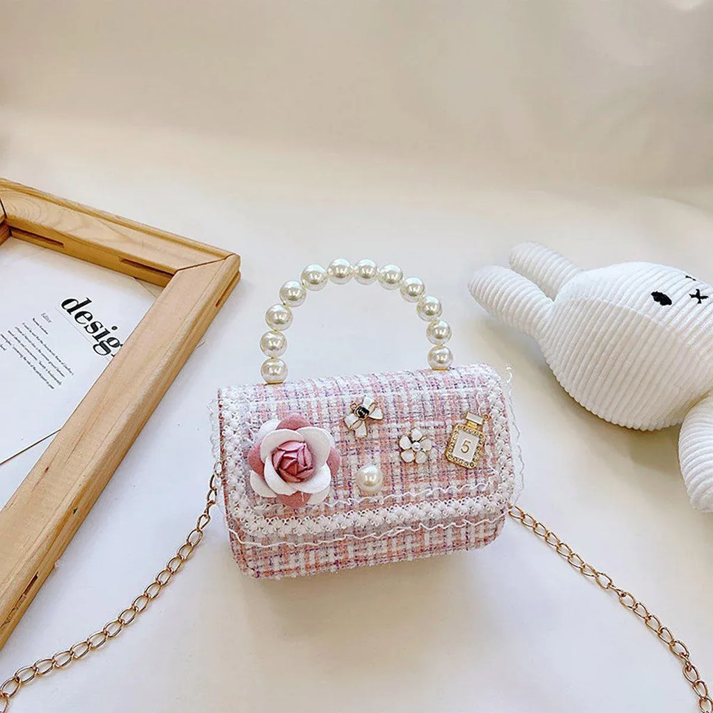 Girls Small Square Princess Handbag Chain Shoulder Bag Messenger Bag - Green