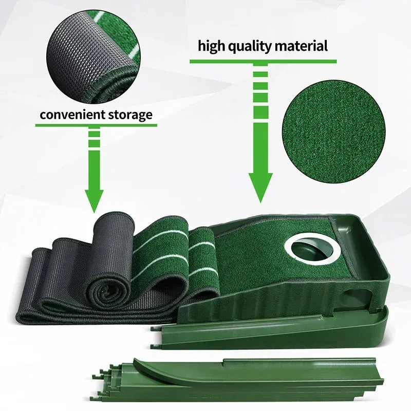 Golf Putting Mat Portable Mini Golf Practice Pad for Indoor Office Training Game