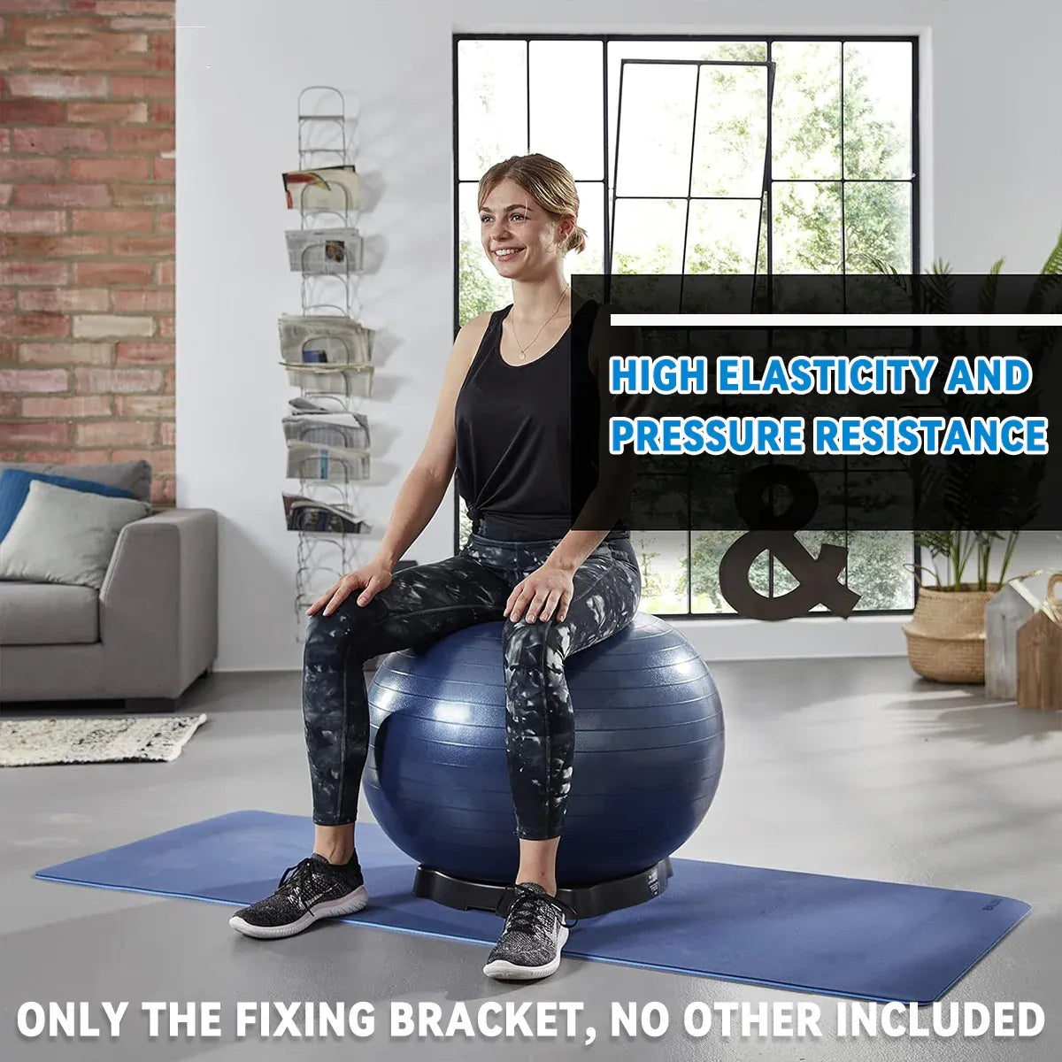 Yoga Ball Stabilizing Base Non Slip Fitness Accessory for Yoga Pilates Exercise