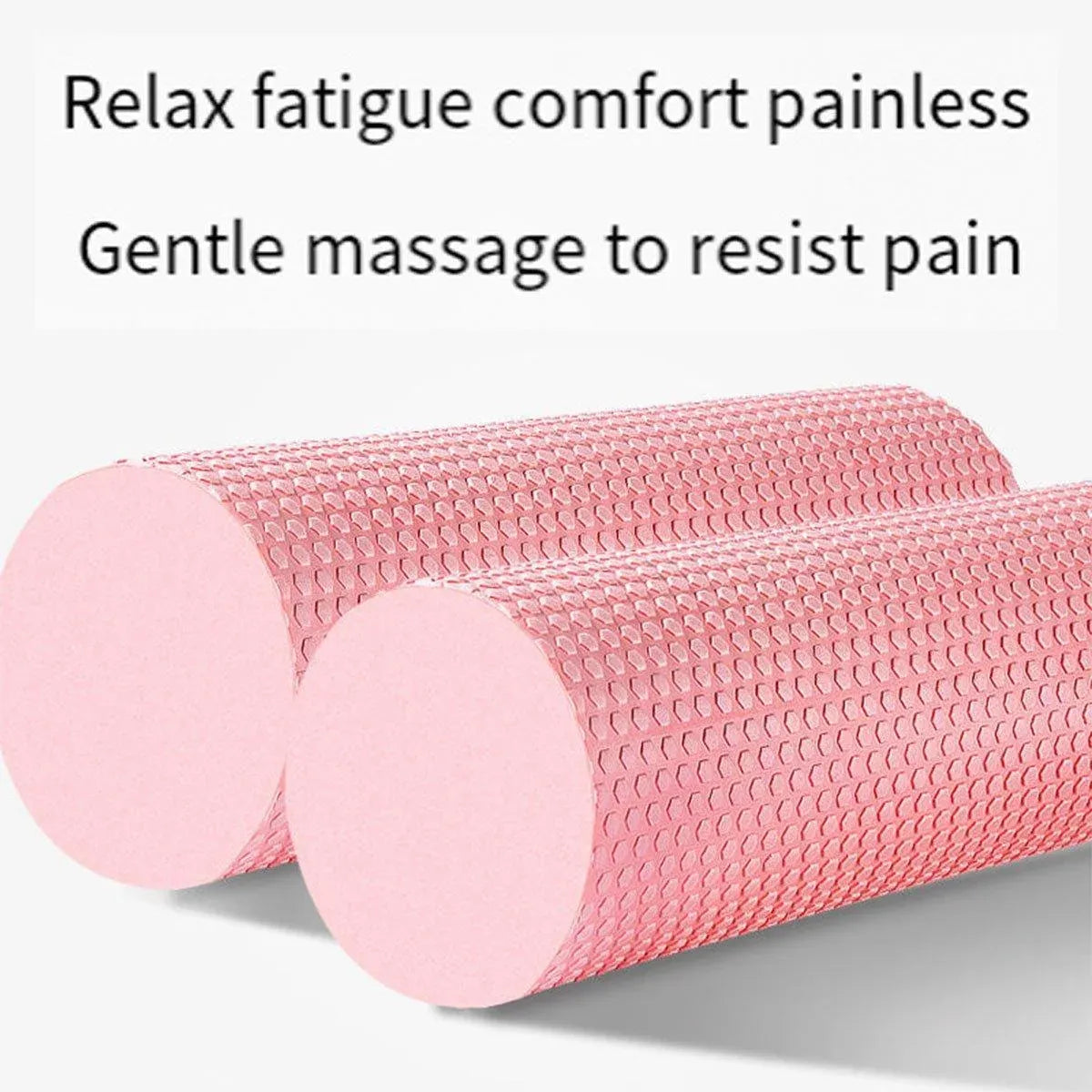 EVA Foam Yoga Massage Roller Solid Pilates Fitness Column for Muscle Recovery - Pink