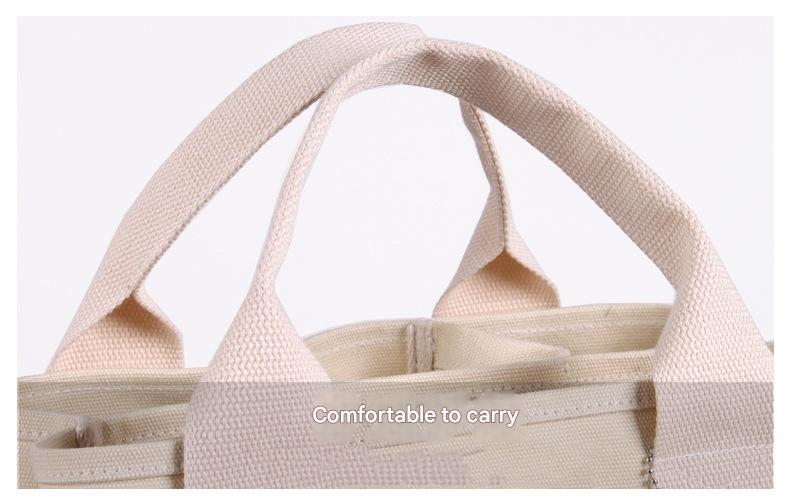 Dark gray Canvas Lunch Tote Bag - Stylish Handbag with Multiple Compartments for Women