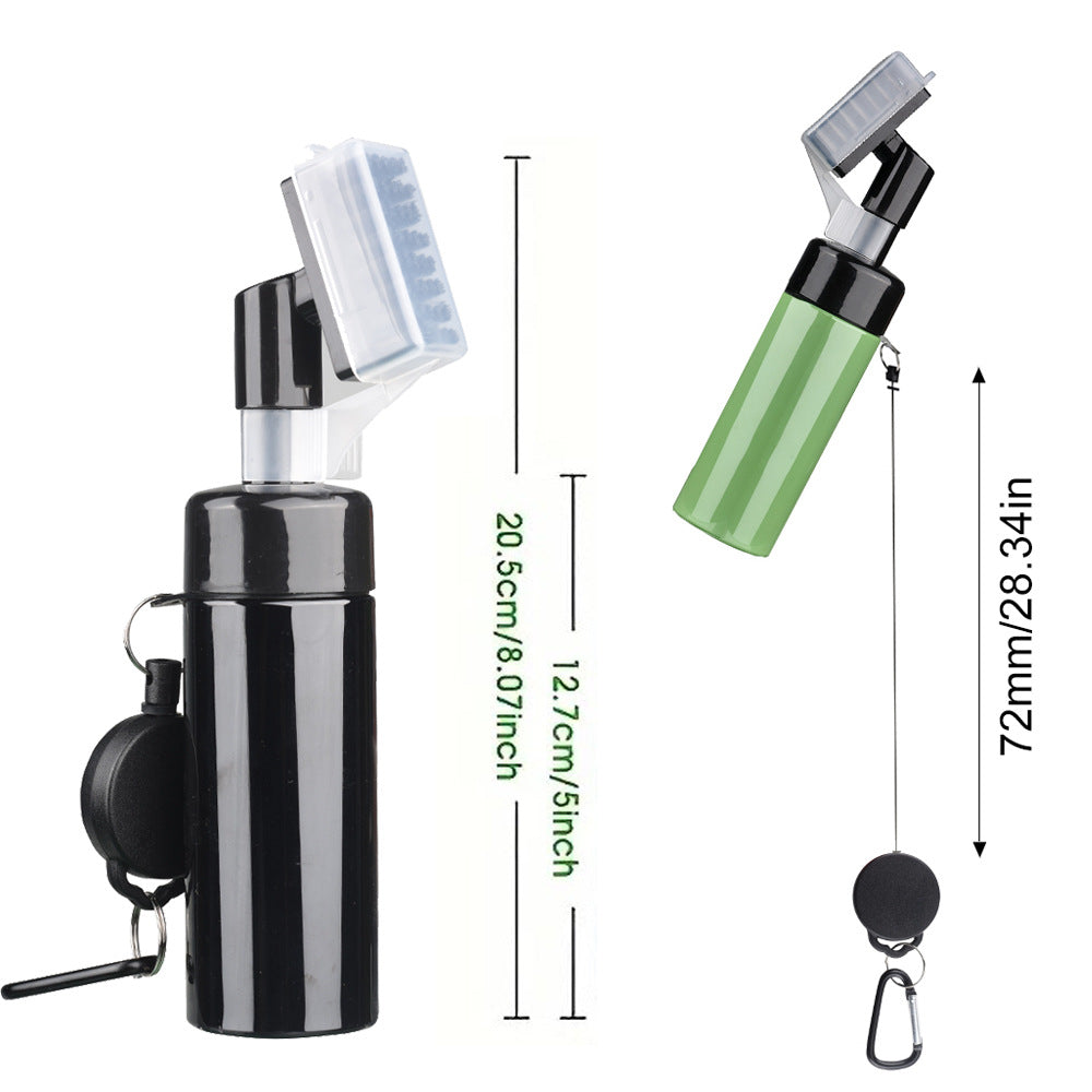 Portable Golf Club Groove Cleaner Brush with Water Spray Bottle & Retractable Keychain(green)