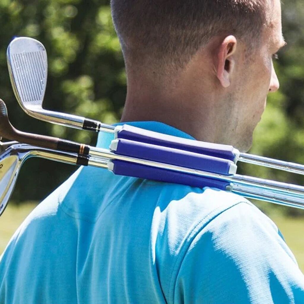 Grey-blue Set of 2 Portable Golf Club Carrier Holders - Lightweight Club Organizer Caddy