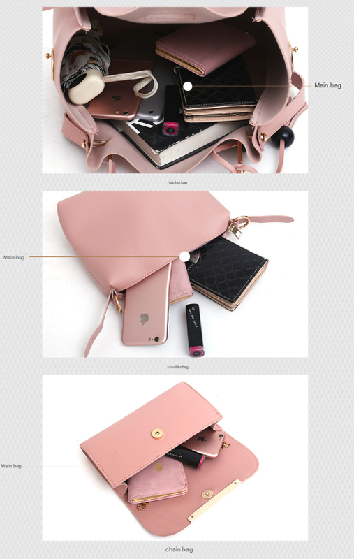 Black Chic 3-Piece Women's Handbag Set - PU Leather Tote, Crossbody Bag & Clutch Purse