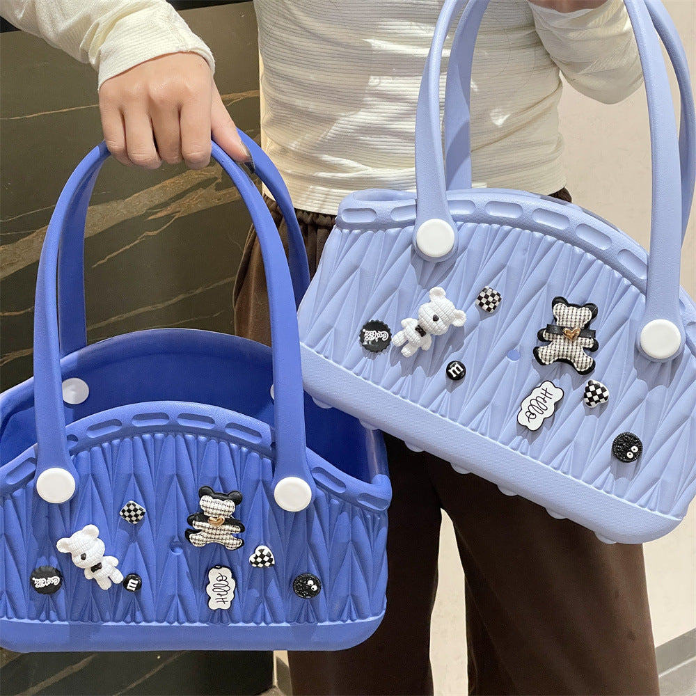 Stylish Handbag - Spacious with Decorative Elements(light green)