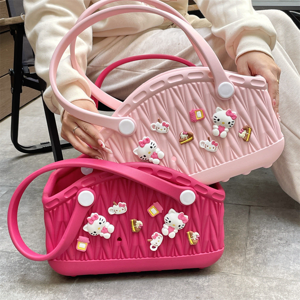 Stylish Handbag - Spacious with Decorative Elements(Beige)