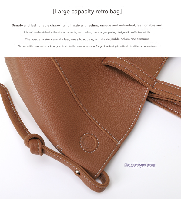 White Chic Minimalist PU Leather Tote Bag - Women's Versatile Shoulder Handbag with Contrast Stitching