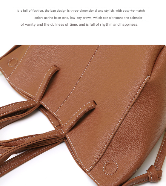 Red Chic Minimalist PU Leather Tote Bag - Women's Versatile Shoulder Handbag with Contrast Stitching