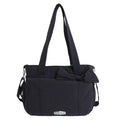 Black Puffy Quilted Nylon Hobo & Crossbody Bag with Cute Bowknot - Trendy Large-Capacity Handbag with Multiple Compartments