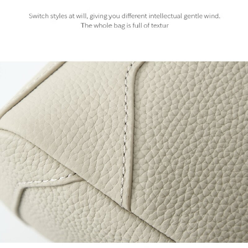 Black Women Genuine First Layer Cowhide Boston Bag Fashionable Handheld Crossbody Shoulder Bag with 115cm Adjustable Strap