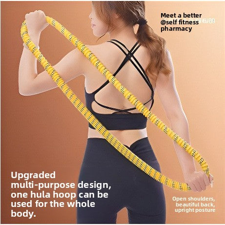 Blue Weighted Soft Spring Hula Hoop with Silent Alloy Interior and Polyester Wrap for Home Gym Full Body Fitness and Abdominal Training Solution
