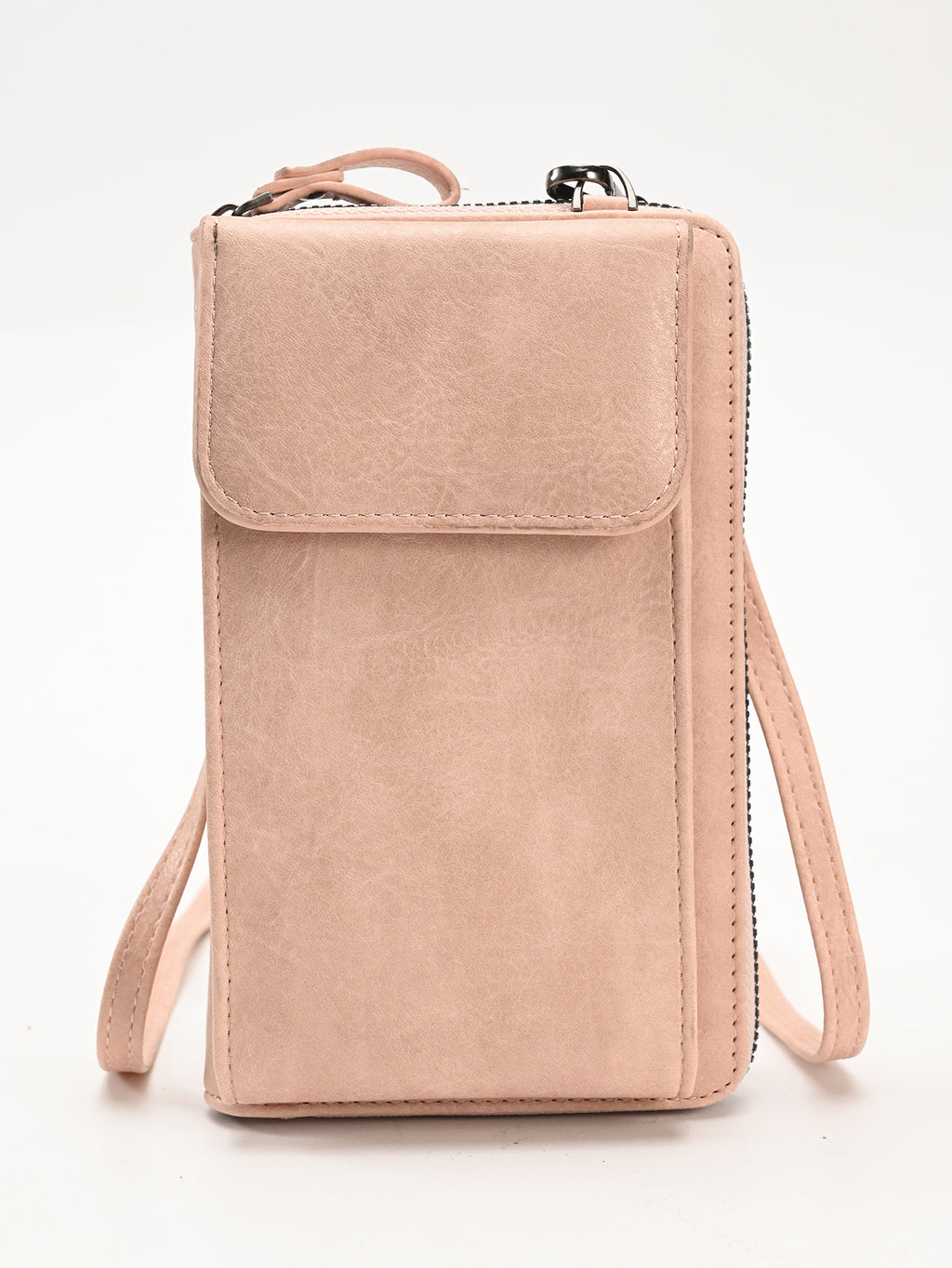 Pink Women's PU Leather Crossbody Phone Bag with Adjustable Shoulder Strap and Large Capacity Wallet for Daily Travel Stylish and Organized Local Fashion Fit