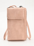 Pink Women's PU Leather Crossbody Phone Bag with Adjustable Shoulder Strap and Large Capacity Wallet for Daily Travel Stylish and Organized Local Fashion Fit