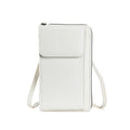 White Women's PU Leather Crossbody Phone Bag with Adjustable Shoulder Strap and Large Capacity Wallet for Daily Travel Stylish and Organized Local Fashion Fit