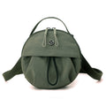 Dark green Fashionable Round Crossbody Bag with Water-Resistant Nylon and Multi-Pocket Design for Daily Travel Lightweight Hands-Free Storage Solution for Local Professionals