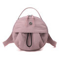 Crayon pink Fashionable Round Crossbody Bag with Water-Resistant Nylon and Multi-Pocket Design for Daily Travel Lightweight Hands-Free Storage Solution for Local Professionals