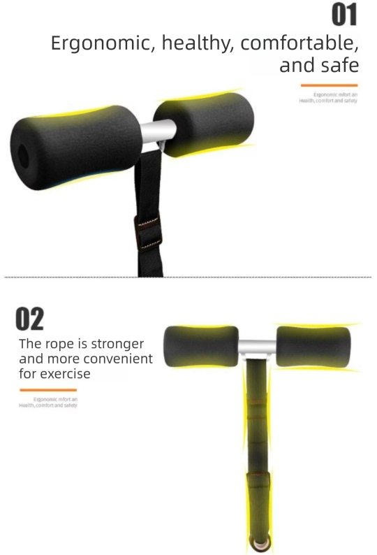 Portable Sit-Up Assistant Bar Door & Bed Anchor Core Trainer Adjustable Ab Workout Equipment Black