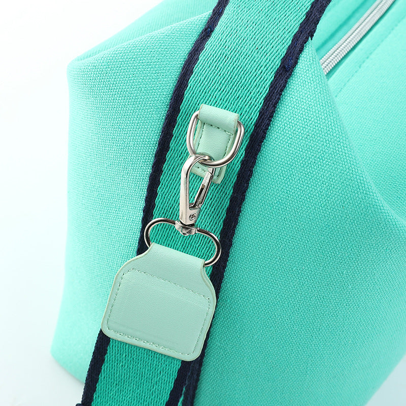 Womens Canvas Crossbody Bag Emerald Minimalist H-Letter Box Tote Wide Strap Shoulder Handbag for Travel & Work Large Capacity