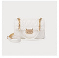 Quilted Chain Crossbody Bag for Women Classic White Shoulder Underarm Bag Elegant Designer Style Luxury Texture Versatile Daily Handbag