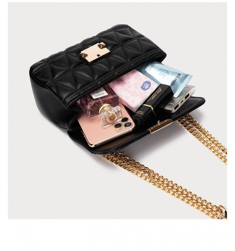 Quilted Chain Crossbody Bag for Women Classic White Shoulder Underarm Bag Elegant Designer Style Luxury Texture Versatile Daily Handbag