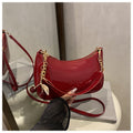 Red Chic Glossy PU Leather Underarm Bag & Crossbody Purse with Cherry Charm - Versatile Handbag for Women