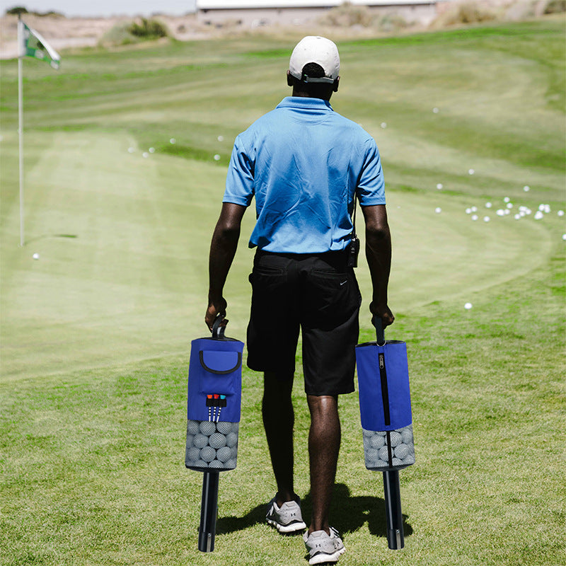 Black and Blue Lightweight Golf Retriever with Detachable No-Bend Shag Tube & Mesh Bag Holding Up to 70-Ball