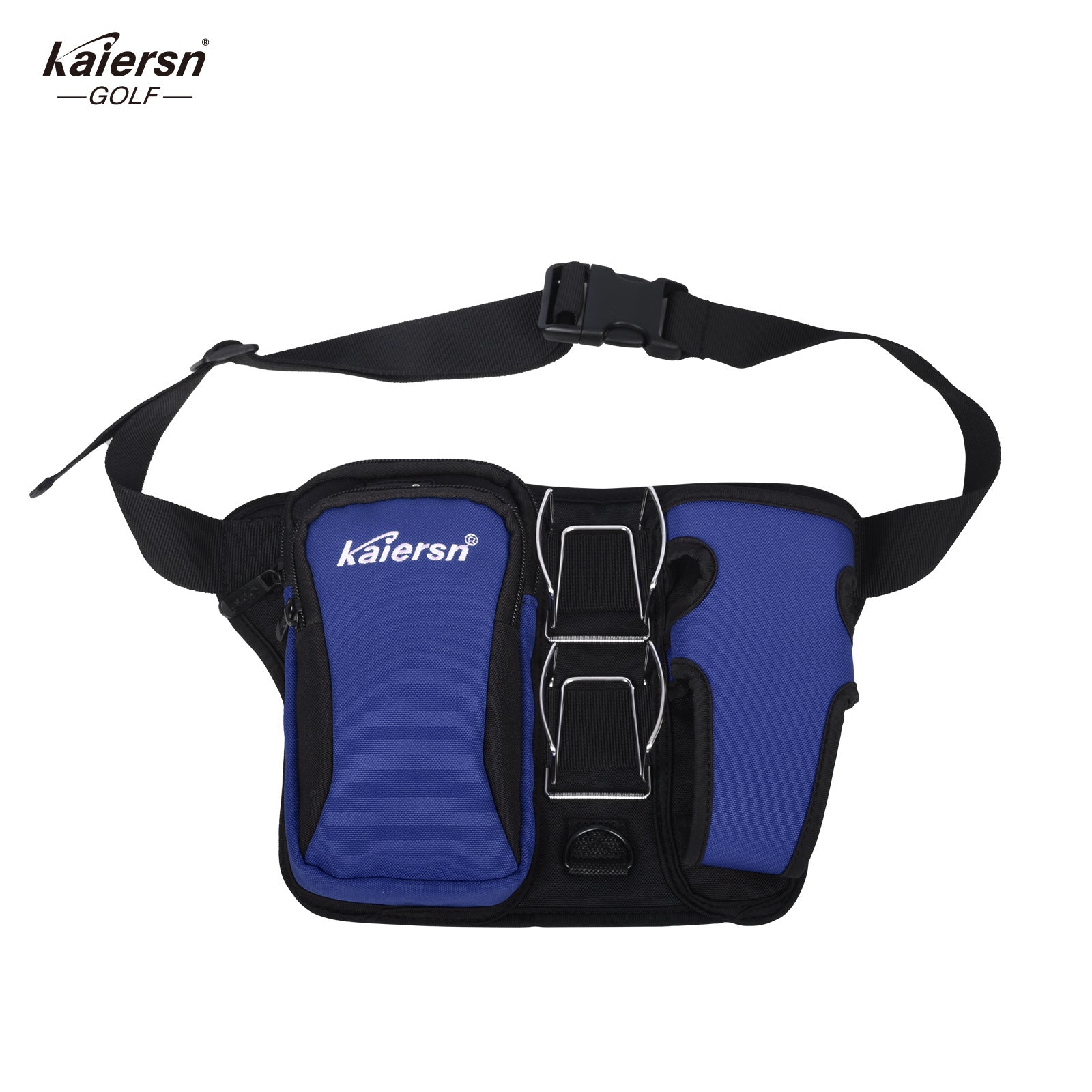 Blue Professional Park Golf Waist Bag - Multi-Functional Accessory Organizer for Dual Ball Storage & Water Bottle Holder