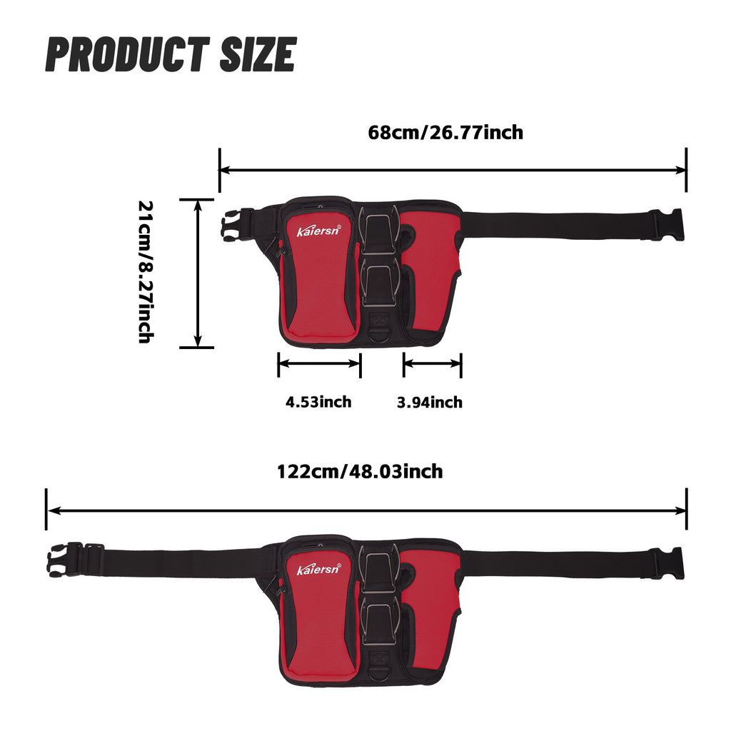 Grey Professional Park Golf Waist Bag - Multi-Functional Accessory Organizer for Dual Ball Storage & Water Bottle Holder