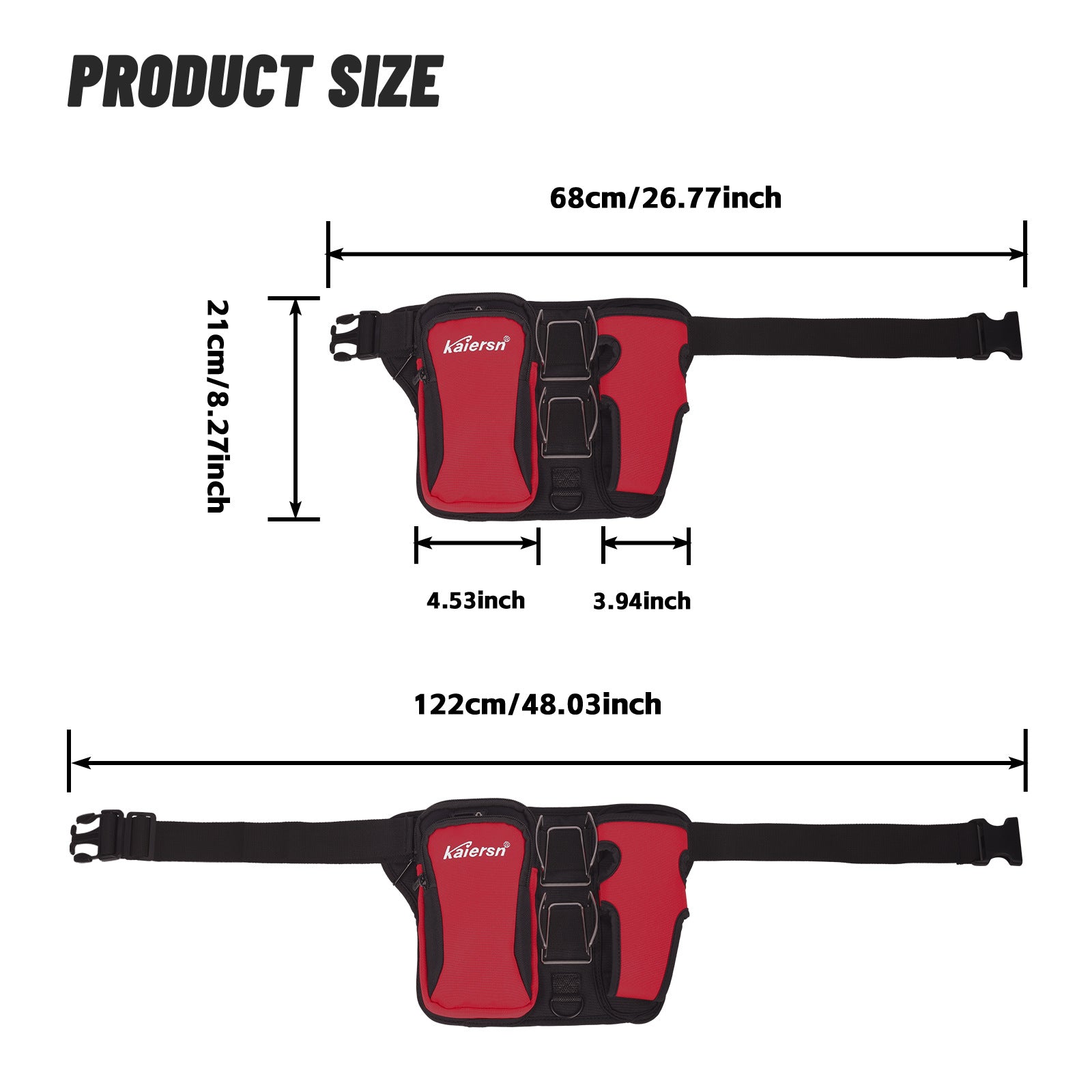 Red Professional Park Golf Waist Bag - Multi-Functional Accessory Organizer for Dual Ball Storage & Water Bottle Holder