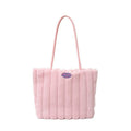 Pink Faux Fur Tote Bag with Large Capacity, Soft Plush Material & Adjustable Handle – Stylish Shoulder Handbag for Women, Perfect for Daily Commute and Casual Wear