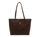 Brown Large Capacity Tote Bag – Vintage-Style Shoulder Handbag for Daily Use & Office Commute