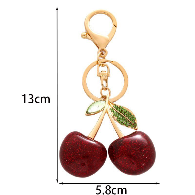 Fashionable Fashionable Cherry Keychain with Fruit Pendant for Handbags and Keys Stylish Accessory Solution for Local Trendsetters Cherry Keychain with Fruit Pendant for Handbags and Keys Stylish Accessory Solution for Local Trendsetters(Diamond-studded c