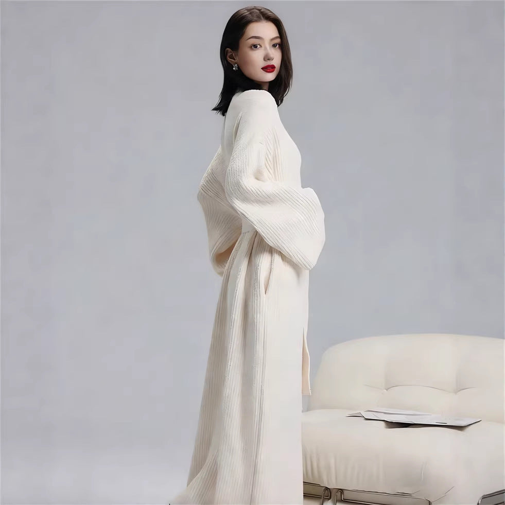 Pink Women's Ultra-Soft Plush V-Neck Cardigan Robe - Extra Thick Half-Velvet Warm Housecoat & Outdoor Wearable Sleepwear