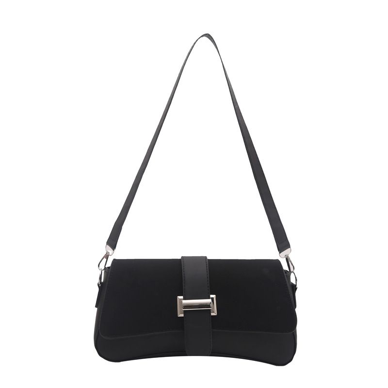 Black Fashion Retro Crossbody Bag French Chic Small Shoulder Bag Women’s Baguette Underarm Bag