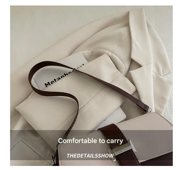 Black Fashion Retro Crossbody Bag French Chic Small Shoulder Bag Women’s Baguette Underarm Bag