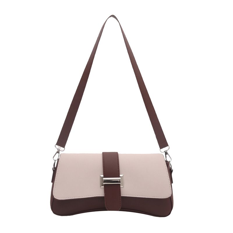 White Fashion Retro Crossbody Bag French Chic Small Shoulder Bag Women’s Baguette Underarm Bag