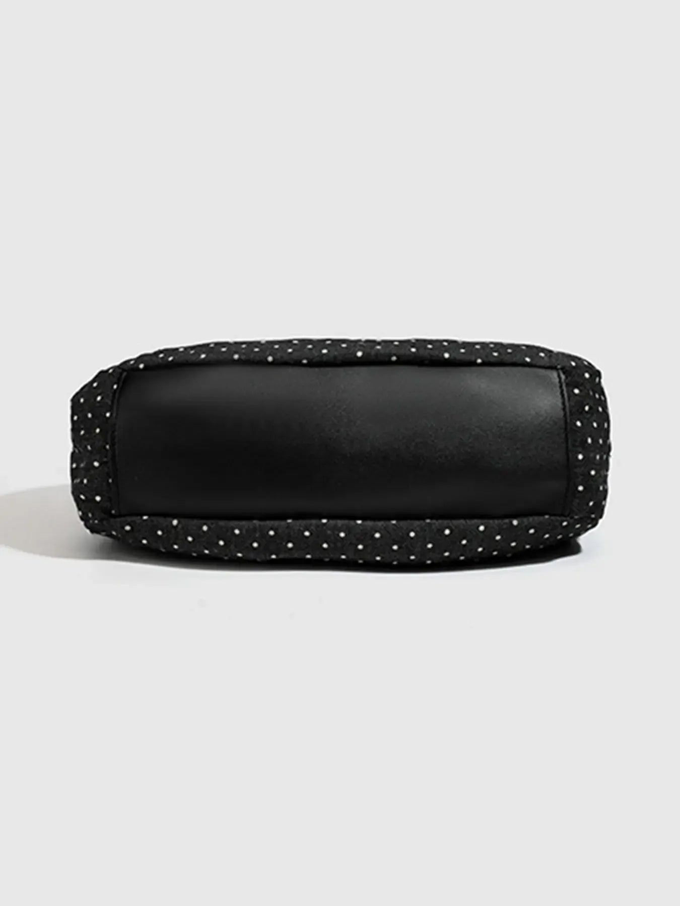Vintage Polka Dot Handbag for Women with Fixed Shoulder Strap – Large Capacity Stylish Casual Canvas Tote Bag, Multi Compartment Zipper Pockets, Structured Shape Design and Rivet Decoration