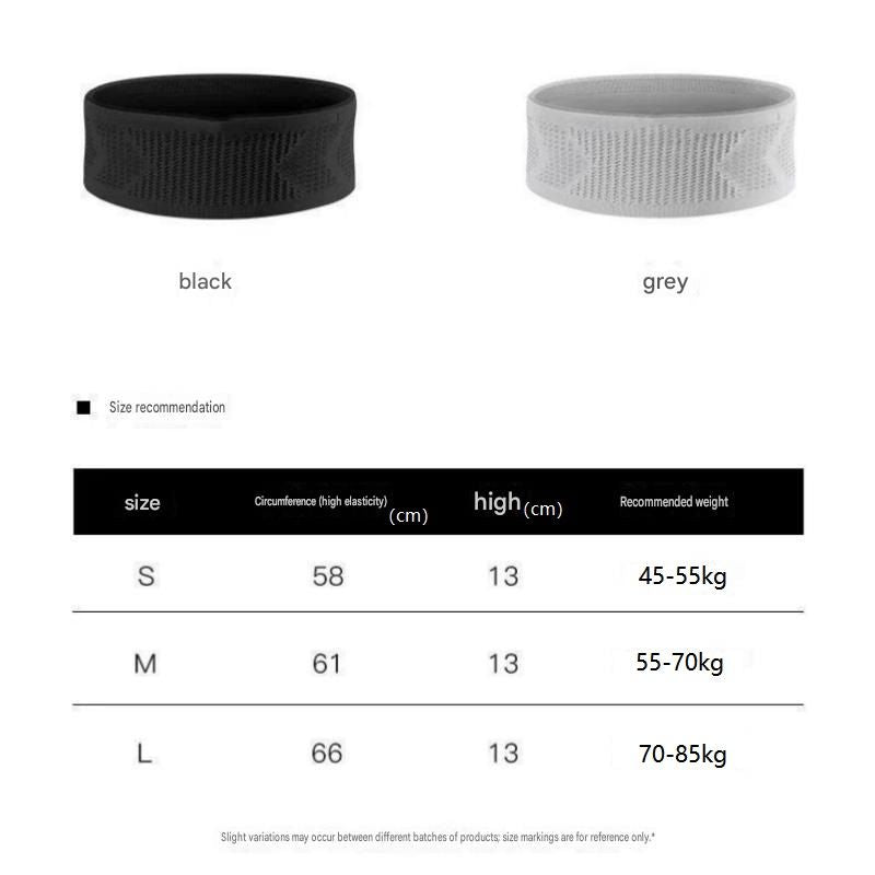 Black M Size Running Waist Belt - High Stretch Spandex Nylon Blend, 360-Degree Storage Pocket, Breathable Mesh Design for Running and Gym Use