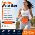Orange Running Waist Belt - High Stretch Nylon Sports Fanny Pack with Reflective Strips, Lightweight Waterproof Phone Holder for Gym, Jogging and Outdoor Fitness