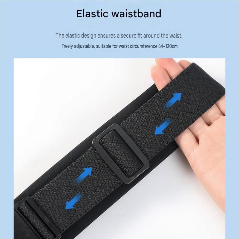 Blue Running Waist Belt - High Stretch Nylon Sports Fanny Pack with Reflective Strips, Lightweight Waterproof Phone Holder for Gym, Jogging and Outdoor Fitness