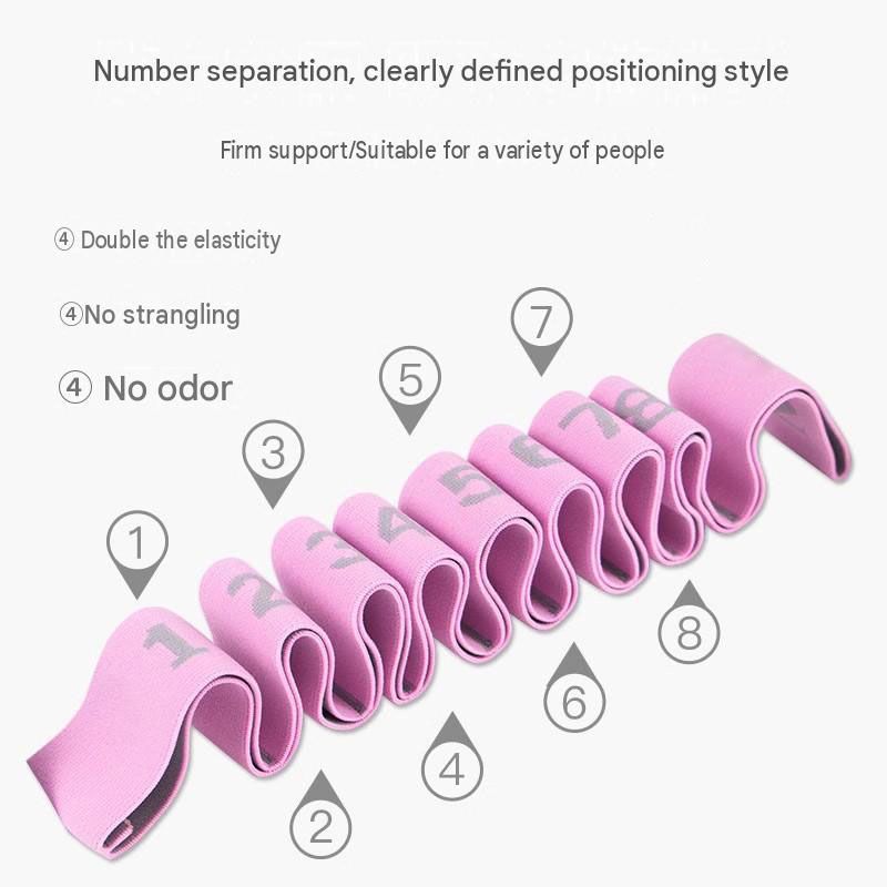 8 Grid Yoga Stretching Strap and 40LB Resistance Band Set for Pilates Workout Adjustable Stretch Band with Numbered Positions Glute Training Exercise Band Fitness Equipment for Yoga Dance Flexibility Training