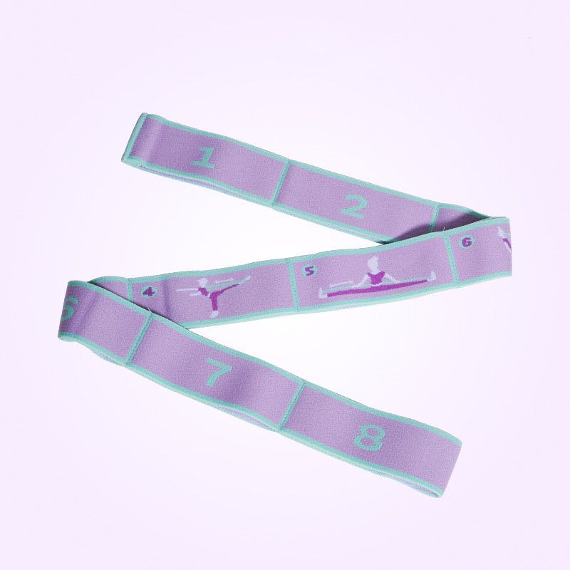 8 Grid Yoga Stretching Strap and 20LB Resistance Band Set for Pilates Workout Adjustable Stretch Band with Numbered Positions Glute Training Exercise Band Fitness Equipment for Yoga Dance Flexibility Training
